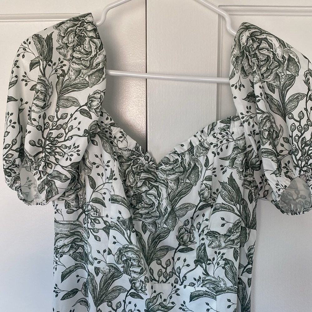 Green printed dress
